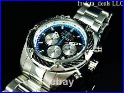 Invicta Men's 52mm BOLT THUNDER Chronograph BLUE DIAL Silver/Blue Tone SS Watch