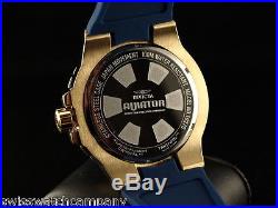 Invicta Men's 52mm Blue Aviator Compass Voyage 18K GIP SS Silicone Strap Watch