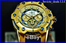 Invicta Men's 52mm Bolt ANCHOR Chronograph Gold Dial Gold & Blue Tone SS Watch