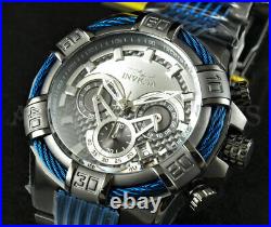 Invicta Men's 52mm Bolt Chronograph Gunmetal & Blue Two Tone Gray Dial SS Watch
