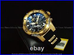 Invicta Men's 52mm Bolt Quartz Chronograph Gold tone Black Silicone Strap Watch