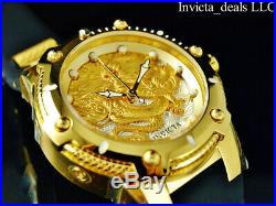 Invicta Men's 52mm Bolt SPEEDWAY DRAGON Automatic 18K Gold Plated SS Strap Watch