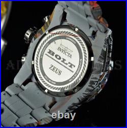 Invicta Men's 52mm Bolt Zeus Hydroplated Graffiti Chronograph Silver Dial Watch