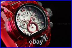 Invicta Men's 52mm Bolt Zeus Magnum Blood Red Silicone Band White Dial Watch