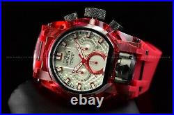 Invicta Men's 52mm Bolt Zeus Magnum Blood Red Silicone Band White Dial Watch