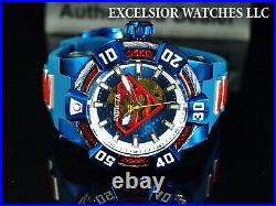 Invicta Men's 52mm DC Comics SUPERMAN LE AUTOMATIC Red Blue Glass Fiber SS Watch