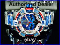 Invicta Men's 52mm Marvel BOLT CAPTAIN AMERICA Chrono Limited Ed Blue/Red Watch