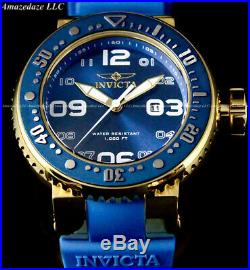Invicta Men's 52mm Pro Diver OCEAN VOYAGER 18K Gold Plated SS Blue Dial Watch