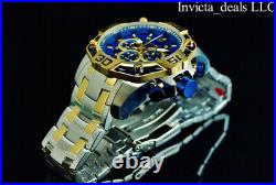 Invicta Men's 52mm Pro Diver SCUBA Chrono BLUE FIBER GLASS DIAL Gold 2Tone Watch