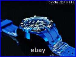Invicta Men's 52mm Pro Diver SCUBA Chronograph BLUE Glass Fiber Dial Blue Watch