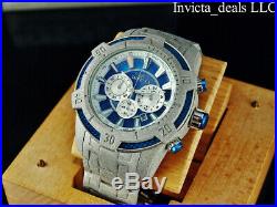 Invicta Men's 52mm Pro Diver Scuba Chronograph SANDBLASTED Silver/Blue SS Watch