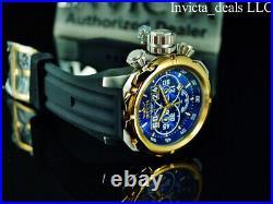 Invicta Men's 52mm RUSSIAN DIVER Chronograph BLUE DIAL Blue/Black Tone SS Watch