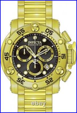 Invicta Men's 52mm Reserve Propeller Black Dial Gold Bracelet Chronograph Watch