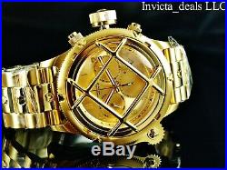 Invicta Men's 52mm Russian Diver Nautilus Swiss Chrono Cage Dial 18K GP SS Watch