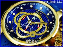 Invicta Men's 52mm S1 Rally Chronograph BLUE CARBON FIBER DIAL Gold Tone Watch