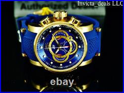 Invicta Men's 52mm S1 Rally Chronograph BLUE CARBON FIBER DIAL Gold Tone Watch