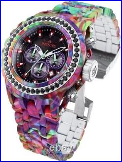 Invicta Men's 52mm SAS Graffiti Chronograph 4.14ctw Black Spinel Gems 500m Watch