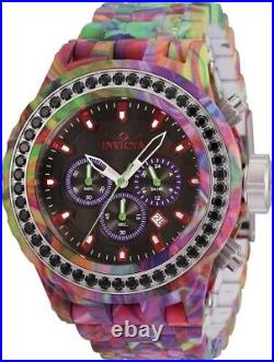 Invicta Men's 52mm SAS Graffiti Chronograph 4.14ctw Black Spinel Gems 500m Watch