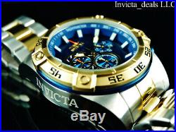 Invicta Men's 52mm SPEEDWAY VIPER Chronograph Blue Dial Gold Two Tone SS Watch