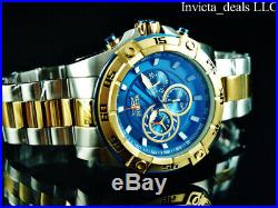 Invicta Men's 52mm SPEEDWAY VIPER Chronograph Blue Dial Gold Two Tone SS Watch