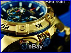 Invicta Men's 52mm SPEEDWAY VIPER Gen III Chronograph Blue Dial Gold Tone Watch