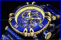 Invicta Men's 52mm Subaqua Gold Blue Dial Chronograph Blue Bracelet Watch 34701
