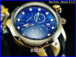 Invicta Men's 52mm VENOM Swiss Chronograph Blue Dial 18K Gold Plated SS Watch