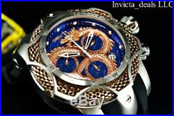 Invicta Men's 52mm Venom DRAGON Swiss Chronograph Blue Dial Rose Two Tone Watch