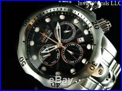 Invicta Men's 52mm Venom Swiss Chronograph Black Dial High Polished Silver Watch