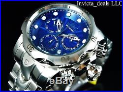 Invicta Men's 52mm Venom Swiss Chronograph Blue Dial High Polished Silver Watch