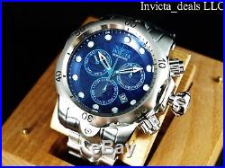 Invicta Men's 52mm Venom Swiss Chronograph Blue Dial High Polished Silver Watch