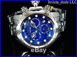 Invicta Men's 52mm Venom Swiss Chronograph Blue Dial Silver Bracelet SS Watch