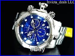 Invicta Men's 52mm Venom Swiss Chronograph Blue Dial Silver Bracelet SS Watch