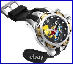 Invicta Men's 53mm Bart Simpsons Reserve Chronograph Black Silicone Band Watch