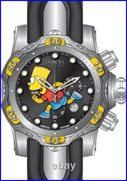 Invicta Men's 53mm Bart Simpsons Reserve Chronograph Black Silicone Band Watch