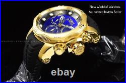 Invicta Men's 54mm Venom Chronograph MOP Blue, Black Dial Black Silicone Watch