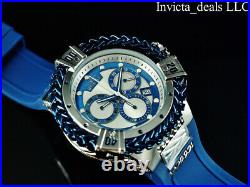 Invicta Men's 56mm BOLT HERCULES Swiss Chronograph Blue & Silver Tone SS Watch