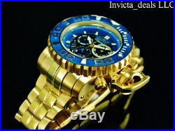 Invicta Men's 70MM SEA HUNTER Gen II Swiss Chronograph Blue Dial Gold Tone Watch