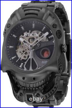 Invicta Men's Artist Multicolor Dial Automatic Black Skull Face Watch 43mm