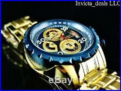 Invicta Men's Aviator Bolt Flight Chronograph Blue Dial 18K Gold Plated SS Watch