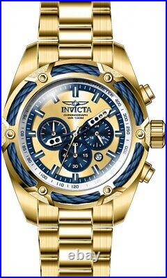 Invicta Men's Bolt 31441 Gold Chronograph Gold And Blue Tone 52MM Case Watch