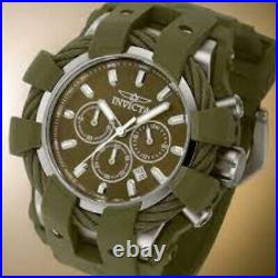 Invicta Men's Bolt Military Green Dial Chronograph Quartz 50mm Silicone Watch