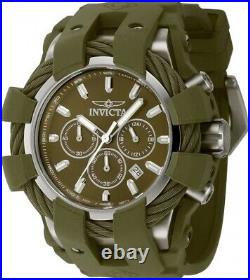 Invicta Men's Bolt Military Green Dial Chronograph Quartz 50mm Silicone Watch