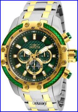 Invicta Men's Chronograph Watch Speedway Green Dial Two Tone Steel 25948