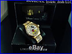 Invicta Men's Disney 43mm Mickey Mouse Limited Edition 18K Gold Plated SS Watch