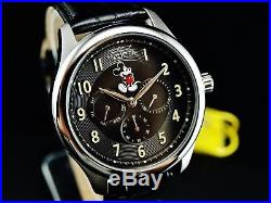 Invicta Men's Disney 43mm Mickey Mouse Limited Edition Black Dial Leather Watch
