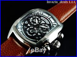Invicta Men's Dragon Lupah Swiss Parts Movement White/Black Dial Leather Watch