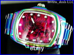 Invicta Men's GRAND LUPAH Purple Abalone Dial IRIDESCENT Stainless Steel Watch