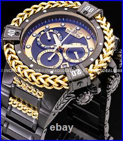 Invicta Men's HERCULES BOLT Chronograph Dial 18Kt Gold Black SS Bracelet Watch