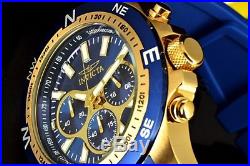 Invicta Men's I-Force Royal Blue Gold Tone 45MM Chronograph Dial Poly Strap Watc